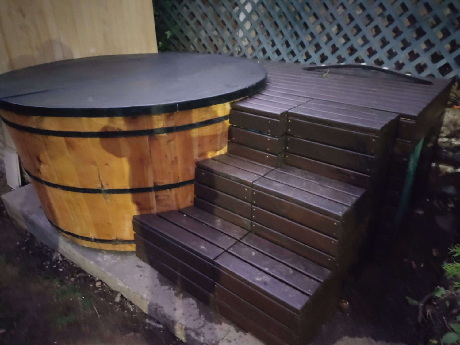 Deck para tinajas de madera