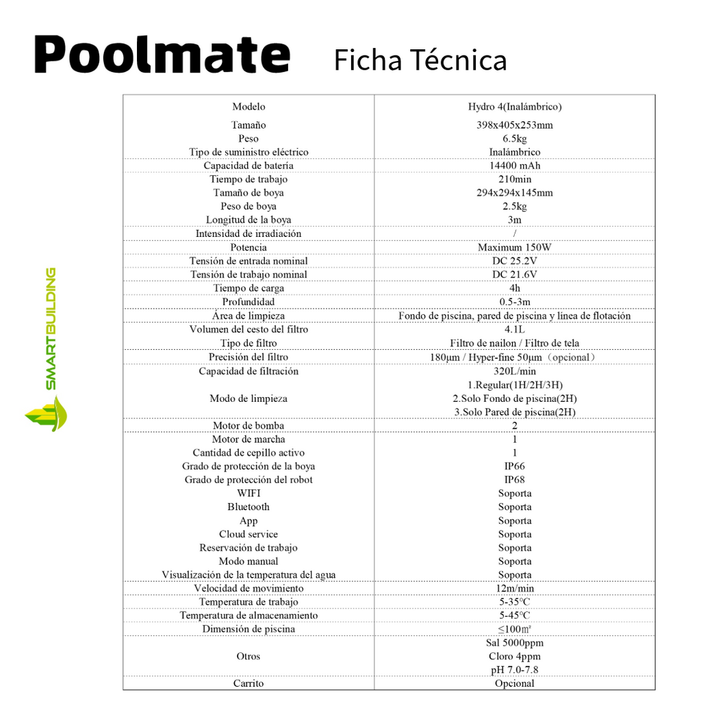 Ficha Tecnica robot piscina Hydro4
