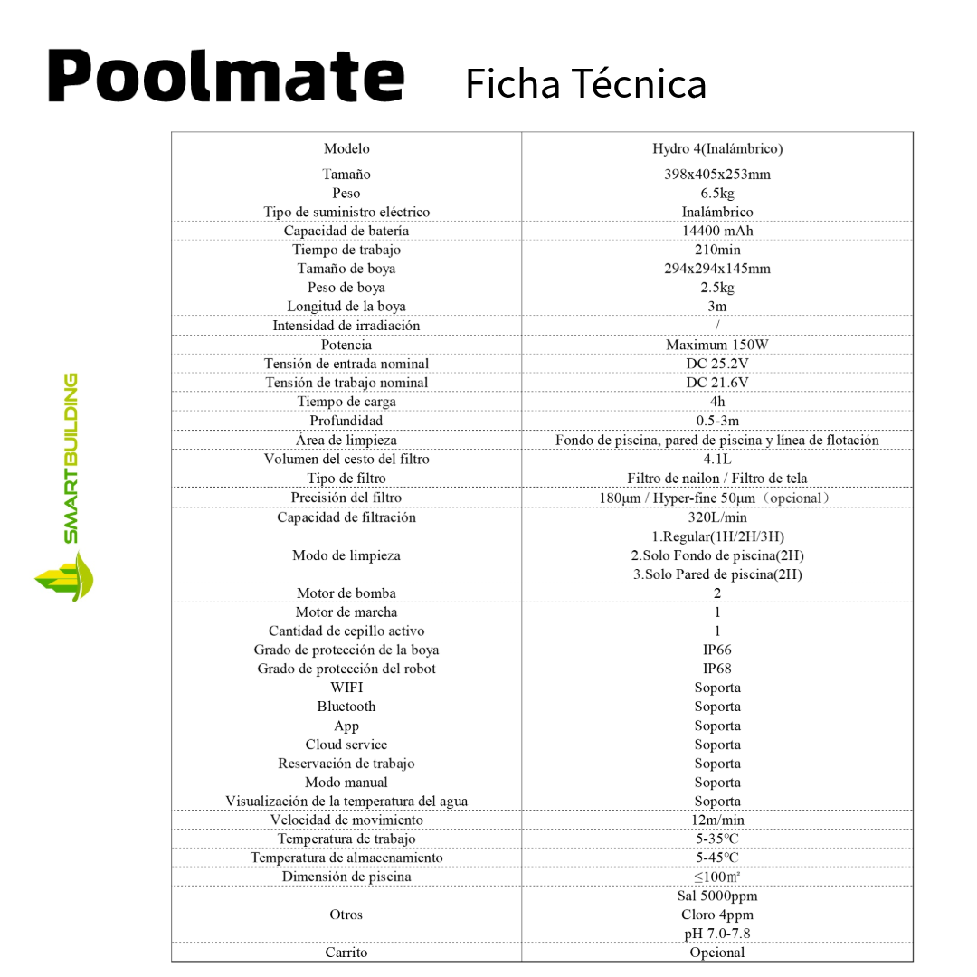 Ficha Tecnica robot piscina Hydro4